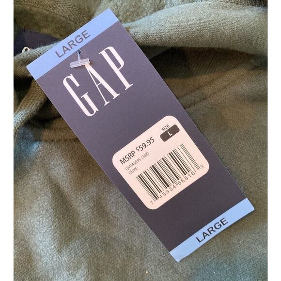 NWT $59.95 Gap Logo Hoodie Sweatshirt Size Large Men’s Green - Picture 3 of 10
